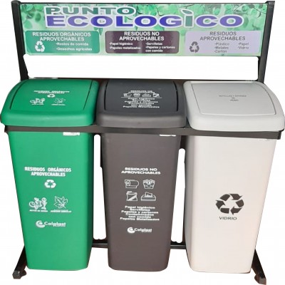 Punto Ecológico 55 Litros Tres Puestos
